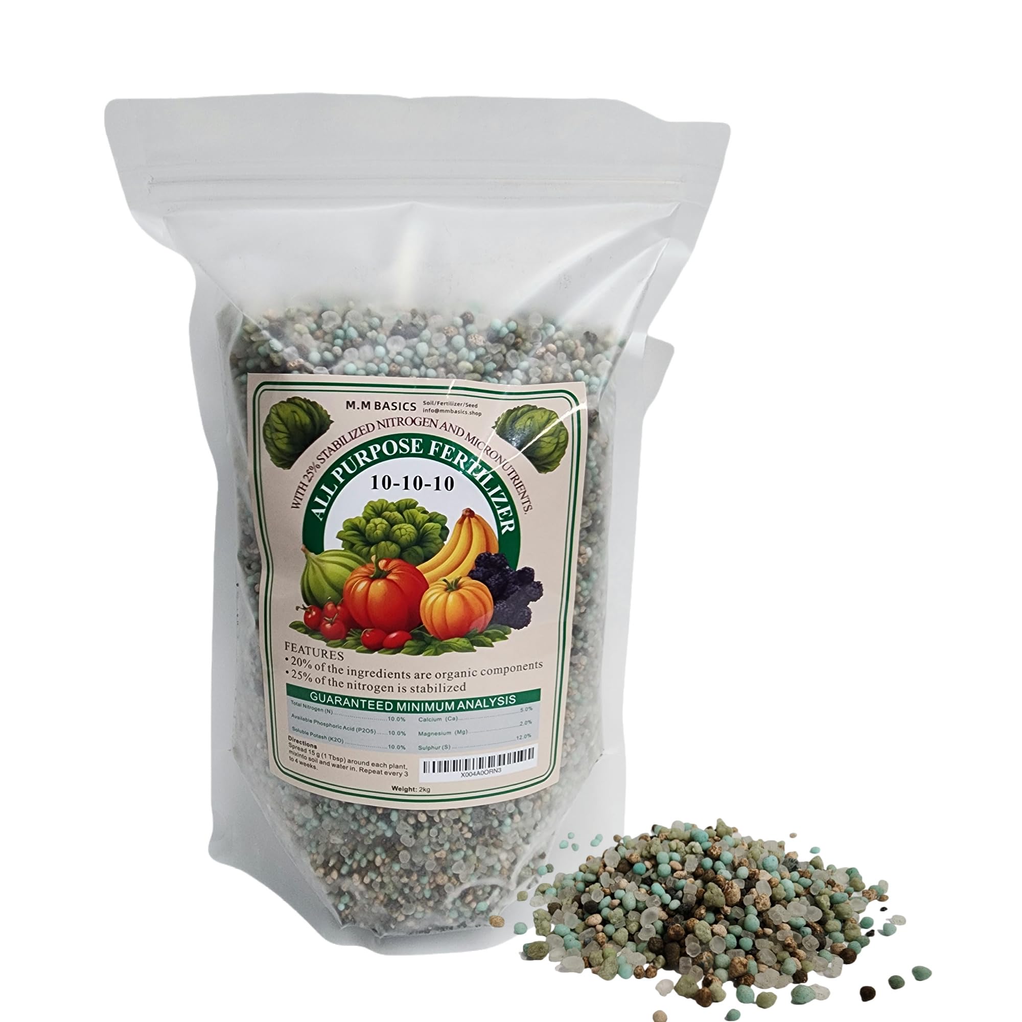All Purpose Slow Released Fertilizer 10-10-10, Organic-Based, with